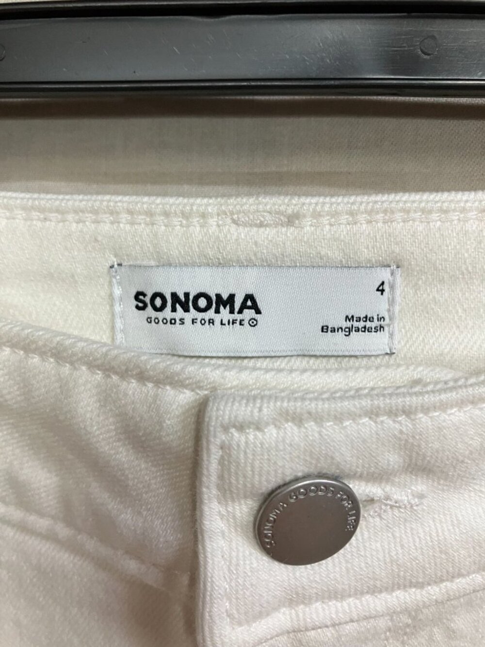 Sonoma Goods For Life Trouser Ankle Jeans Women's Size 4 White High Rise Pockets - Picture 6 of 12